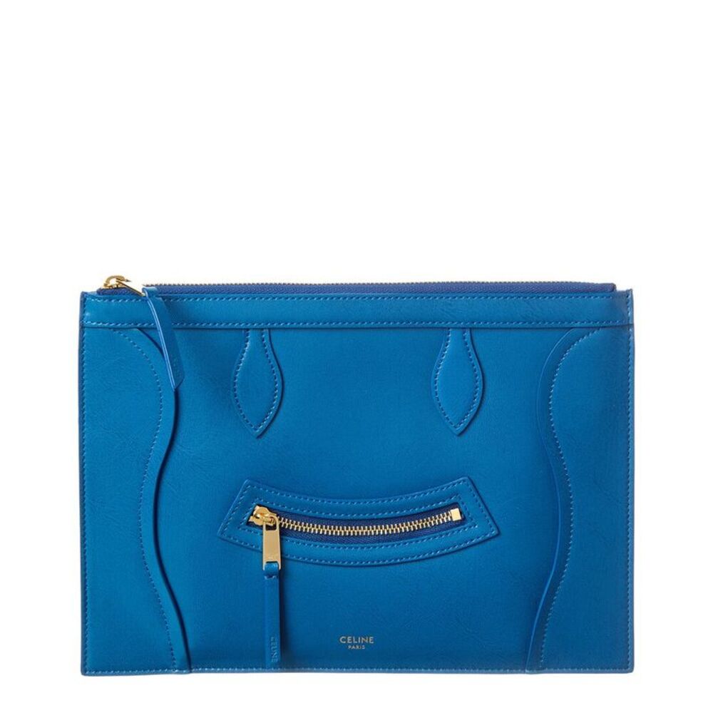 Celine Medium Leather Card Case, Blue